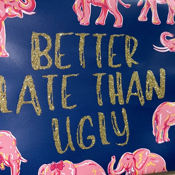 Makeup Bag NWT Better Late Than Ugly elephant cute - Picture 3 of 6